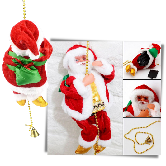 🎅✨ Papá Noel Escalador Eléctrico - ¡Sube y Baja para Animar tu Navidad! 🎄