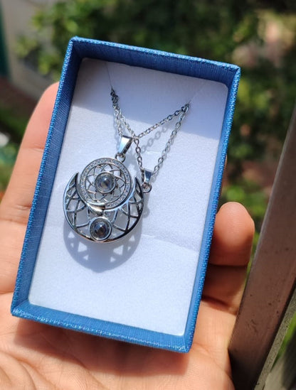 Amor Infinito 💞: Collares Sol 🌞 y Luna 🌙 "Te Amo" en 100 Idiomas ✨