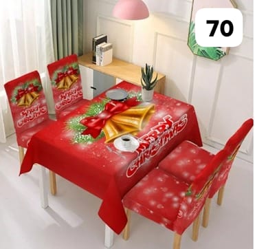 Set de 7 piezas (6 Fundas + 1 Mantel) Navideños