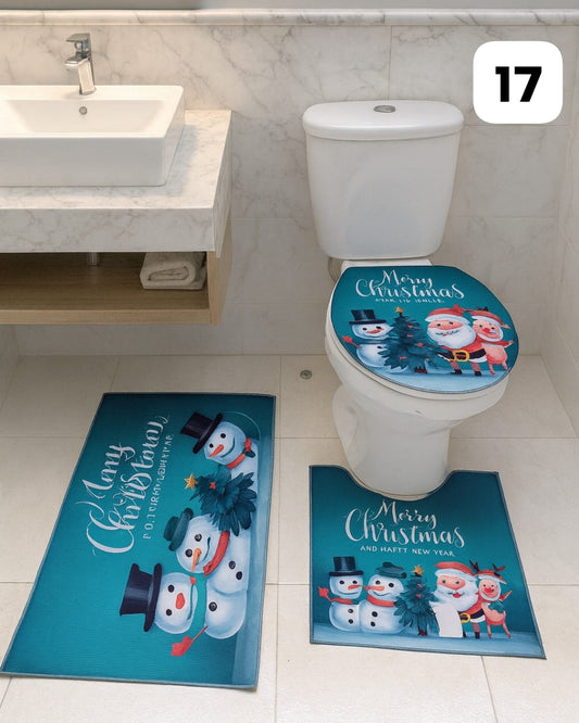 Set Tapetes Navideños Baño