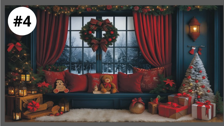 Telón navideño decorativo