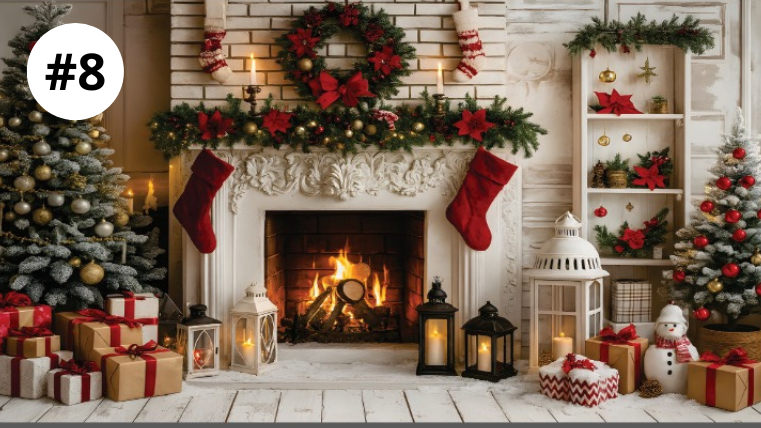 Telón navideño decorativo