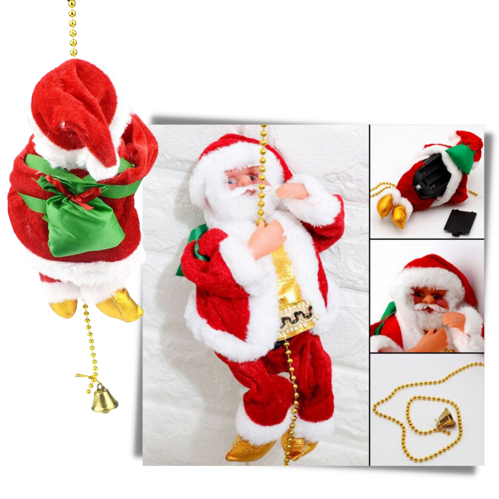 🎅✨ Papá Noel Escalador Eléctrico - ¡Sube y Baja para Animar tu Navidad! 🎄