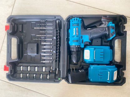 ⚡TALADRO (PERCUTOR Y ATORNILLADOR) MAKITA Pro 24V™ Inalámbrico + Kit de Herramientas 🛠️